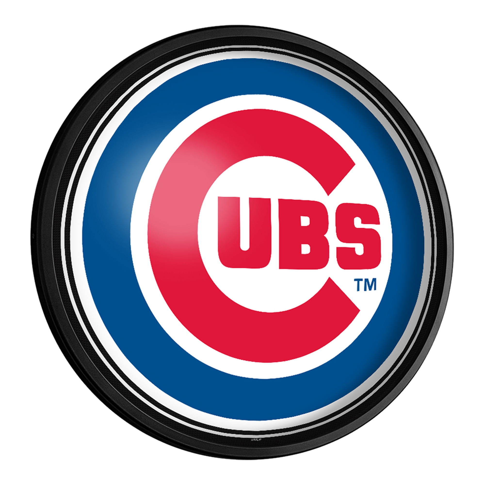 Chicago Cubs 18'' Round Black Gloss LED Wall Sign