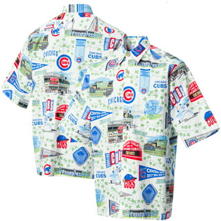 Men's Reyn Spooner Navy Chicago Cubs Cooperstown Collection Puamana Print Polo Size: Large