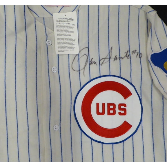 Chicago Cubs Ron Santo Autographed White 1969 Mitchell & Ness Jersey Size L Beckett BAS QR #BL93443