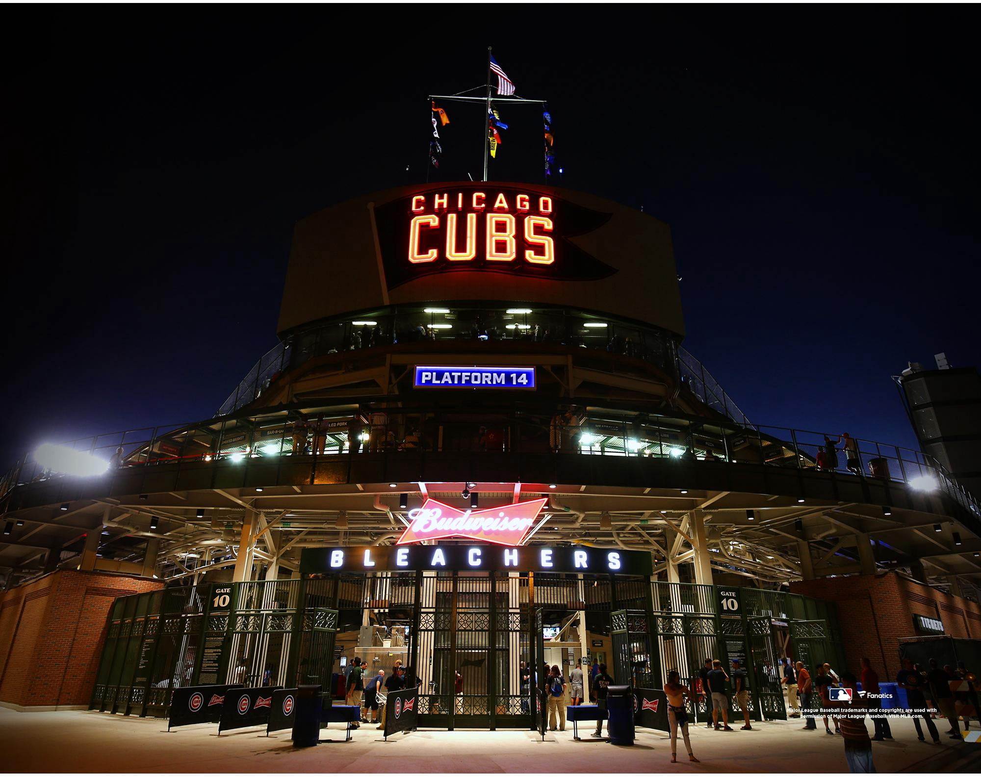 Collectible Chicago Cubs Unsigned Wrigley Field Night Outside the ...