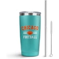 thumbnail image 1 of Chicago Cup with Lids and Straws Insulated Stainless Steel Tumbler Travel Coffee Mug Football Gifts 20 Oz, 1 of 6