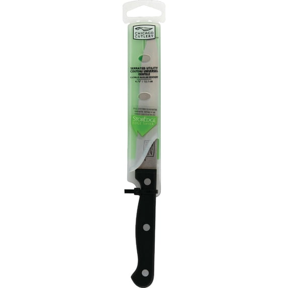 Chicago Cutlery Essentials Utility Knife - Straight Blade, Rust Resistant - 1 Piece, 4.75 In, Black