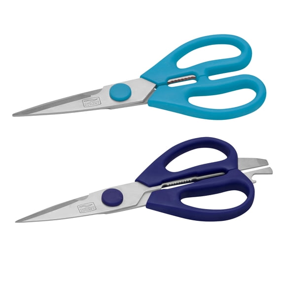 Chicago Cutlery 2-Pack Soft Grip Kitchen Scissors Shears With Bottle Opener, All Purpose Stainless Steel Utility Scissors, For Everyday Kitchen Office Home Arts & Craft