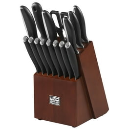 Beautiful 12-piece Forged Kitchen Knife Set in White with Wood Storage  Block, by Drew Barrymore