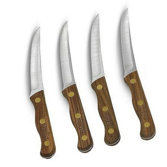 Chicago Cutlery B144/ 4" Wood handle steak knife set walnut tradition