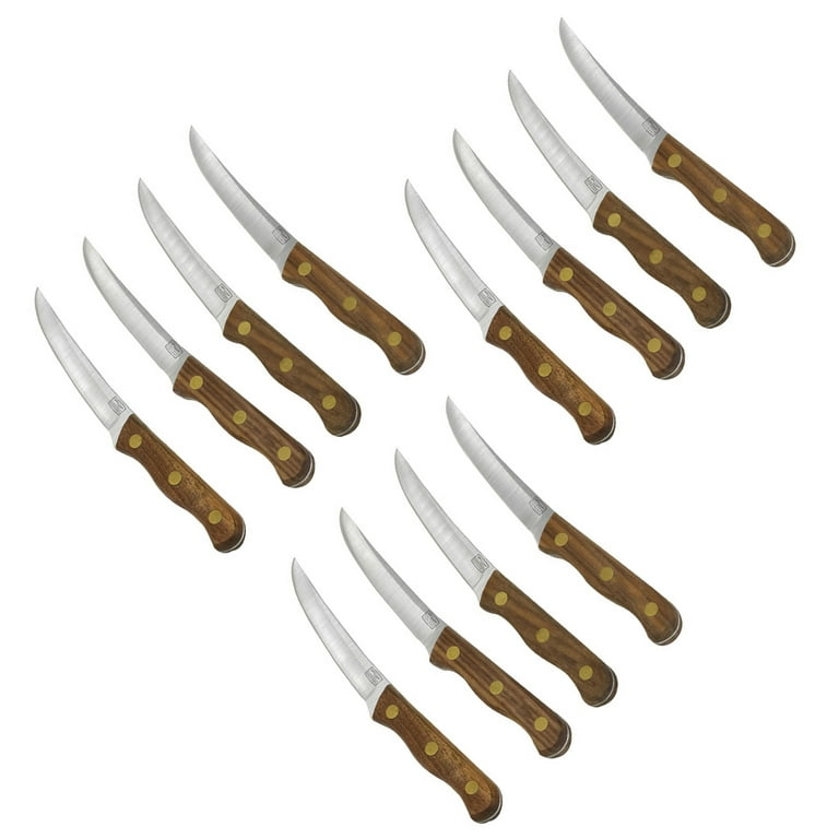 CuCut Steak Knife Set of 4, Stainless Steel Serrated Dinning Knives with  Walnutwood Handle, 4.5 Inch Sharp Knife set, Meat Knife for Beef and Steak