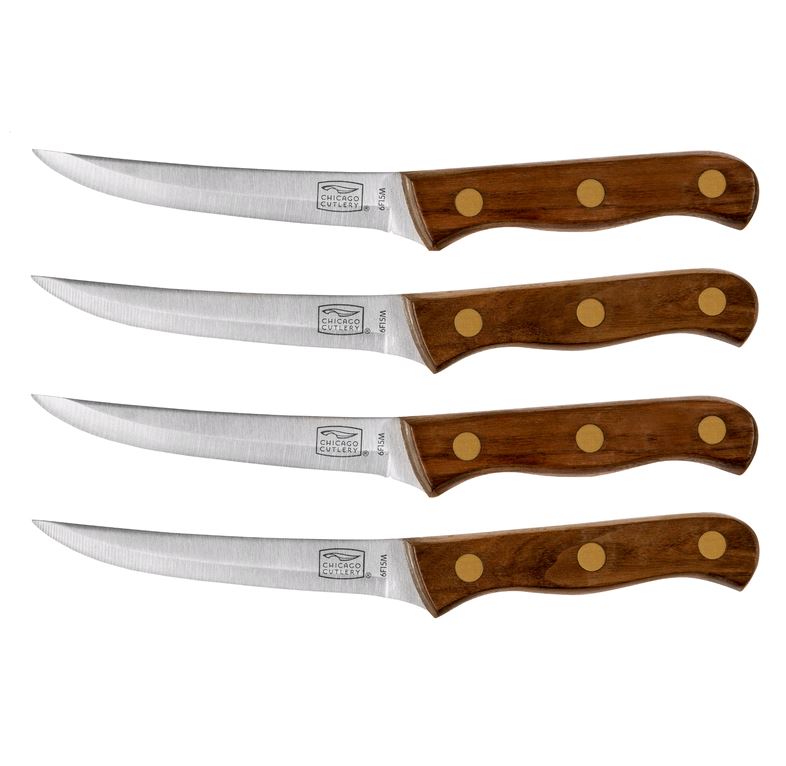 Chicago Cutlery B144 Walnut Tradition Steak Knife Set, 4Piece