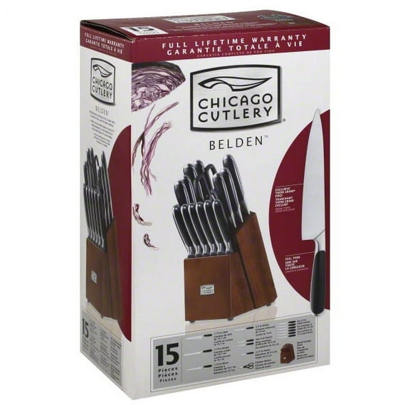 Chicago Cutlery Belden 15-piece Kitchen Knife Set with Wood Block