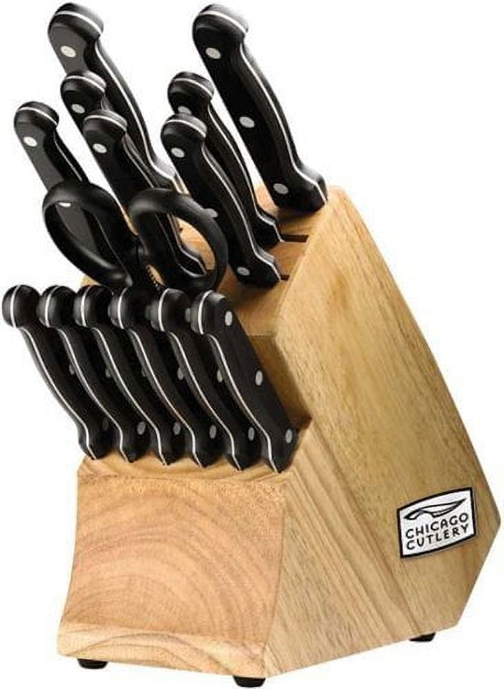 FUNKOL Black Double Wave-shaped 14-Knives, Round Knife Block, Plastic Kitchen Universal Knife Block Universal Without Knife