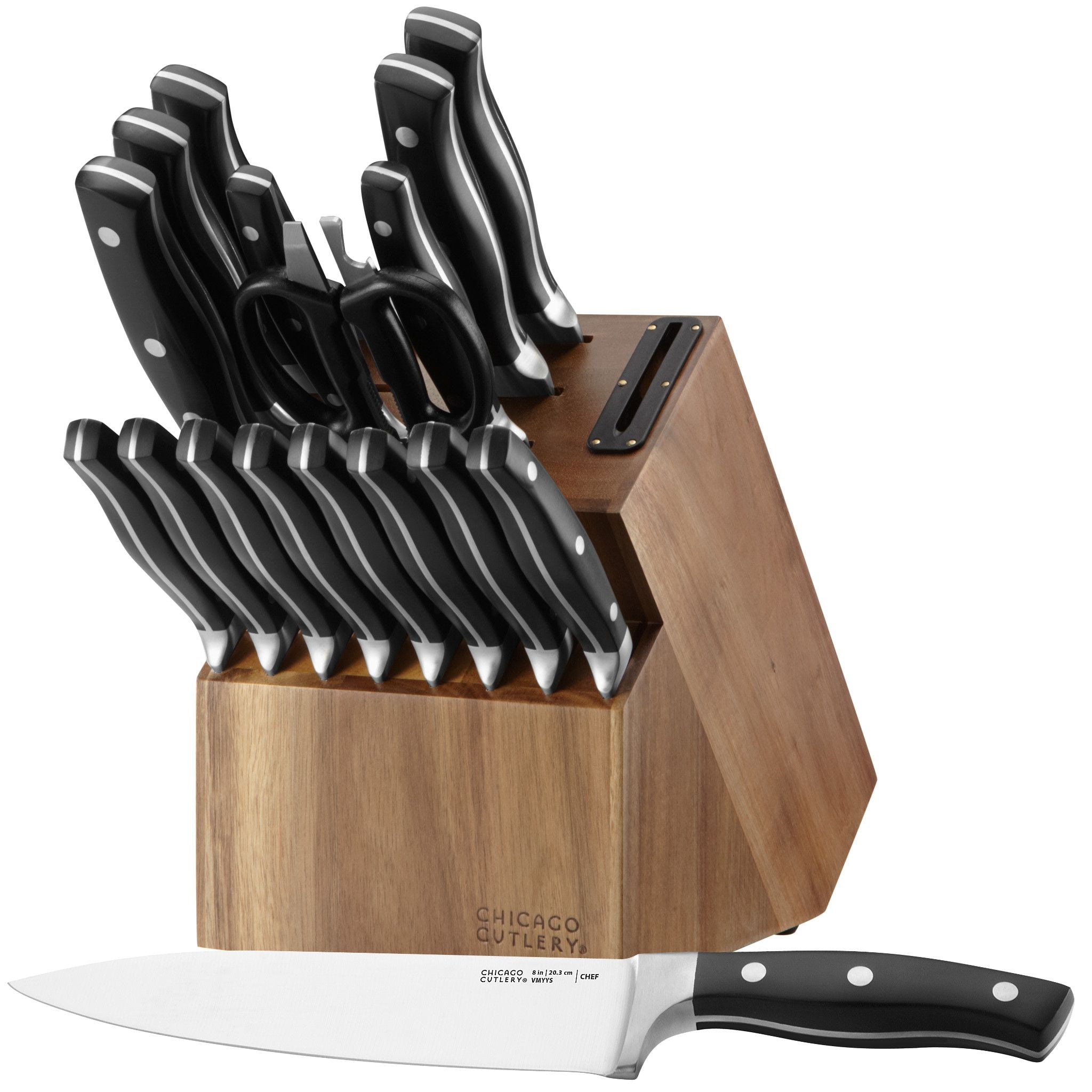 Chicago Cutlery Insignia Classic 18-piece Block Set with Built-in Sharpener