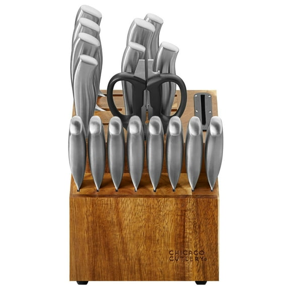 Chicago Cutlery Insignia Steel 18-Piece Kitchen Knife Block Set with Sharpener
