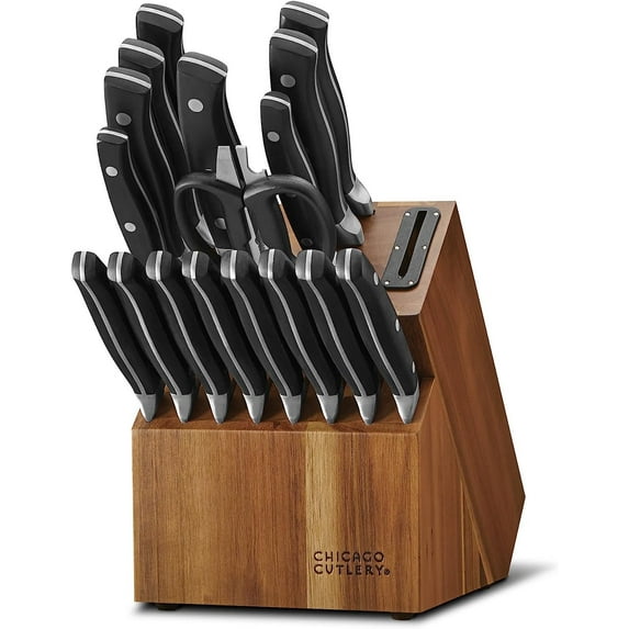Chicago Cutlery Insignia Classic 18-piece Block Set with Built-in Sharpener