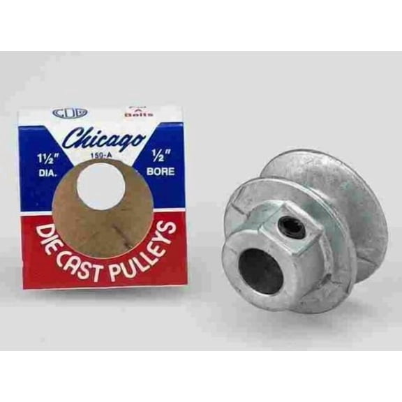 Chicago Die Cast 1 1/2 in. Dia. Zinc Single V Grooved Pulley