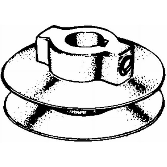 Chicago White Metal Single V Groove Pulley 225A - 5/8" Bore, 2-1/4" Diameter, Silver