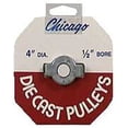 thumbnail image 1 of Chicago White Metal 4" Single V Groove Fixed Pulley - 1/2" Size, 1 of 1