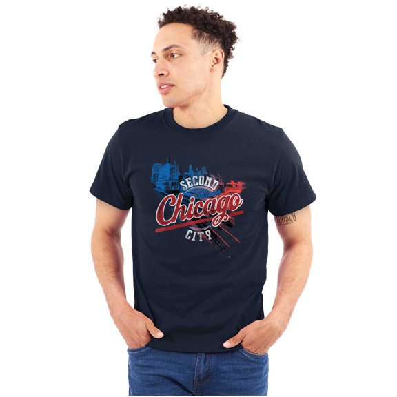 Chicago Distressed Second City Urban Plus Size Crewneck Graphic Tee Shirt Brisco Brands 2X