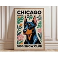 thumbnail image 1 of Chicago Dog Show Doberman Vintage Dog Illustration Bold Graphic Animal Wall Art Print, Unframed Paper Poster 16x20in, 1 of 4