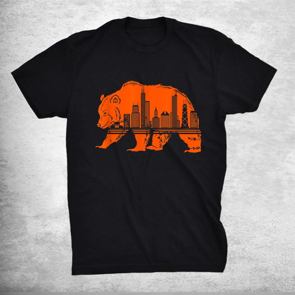 Chicago Downtown City Skyline Illinois Pride Shirt Gift Black Unisex T