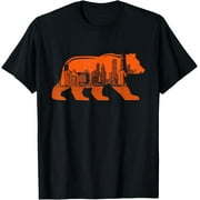 FAHUANGGE Chicago Downtown City Skyline Illinois Pride T-Shirt100% cotton