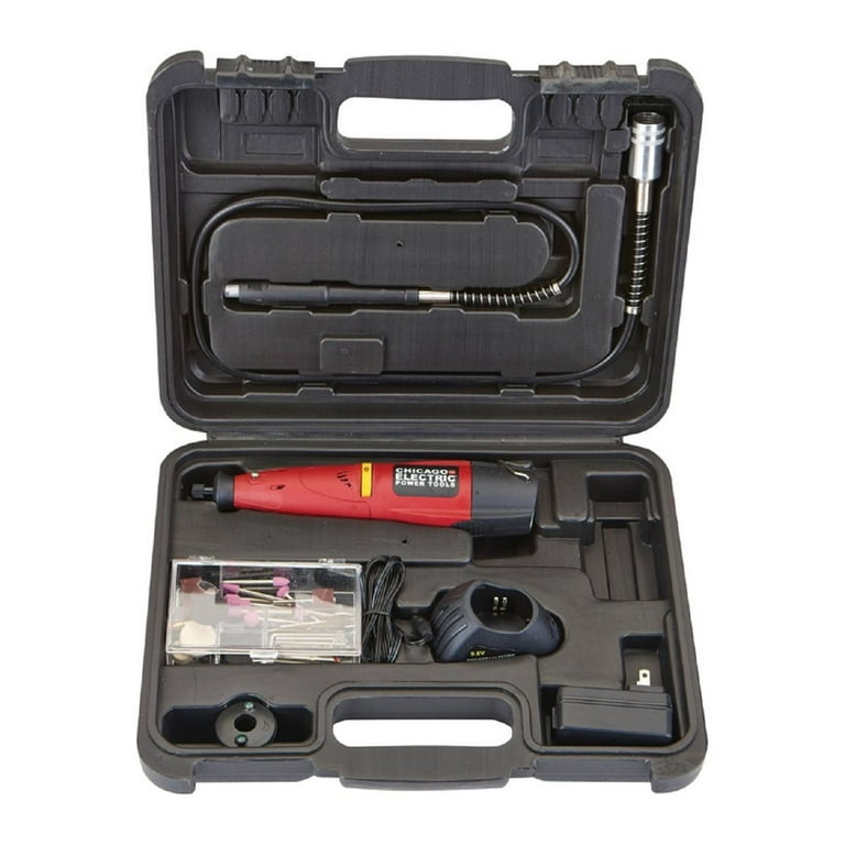 Chicago electric 9.6 volt cordless variable speed rotary tool kit outlet