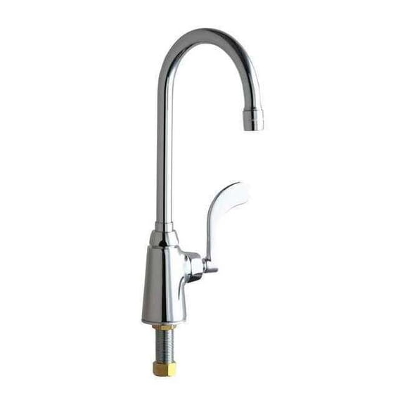 Gooseneck Kitchen Faucet, Manual, Single Hole Only Mount, 1 Hole Commercial