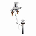 thumbnail image 1 of Manual Low Arc Bathroom Faucet, 4" Mount, Polished Chrome 3 Hole, 1 of 1