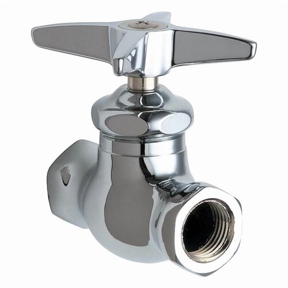 Chicago Faucet Water Supply Stop,Brass,Multi-Turn,1/2" 45-ABCP
