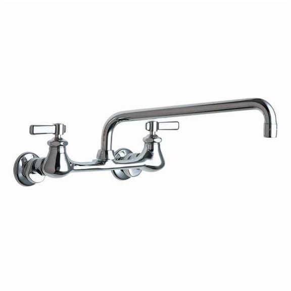 Straight Kitchen Faucet, Manual, 7-1/4" to 8-3/4" Mount, 2 Hole Commercial