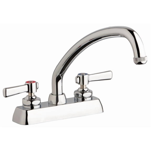 Chicago Faucet W4D-L9E1-369AB* Deck Mount Workboard faucet with 9-1/2" Swing Spout, 4" CA3