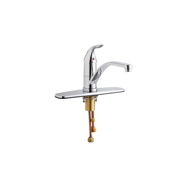 Polished Chrome Single Lever Kitchen Faucet with Brass Spout
