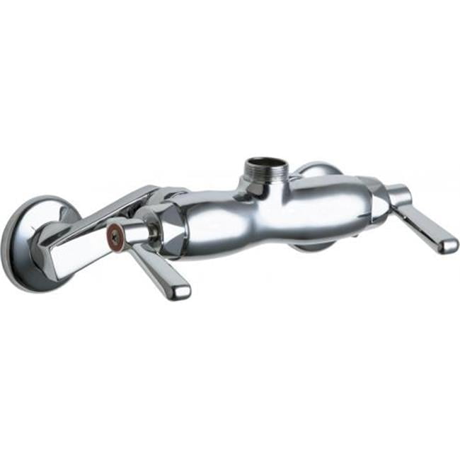 Chrome Wall-Mounted Pot Filler Faucet with Lever Handles