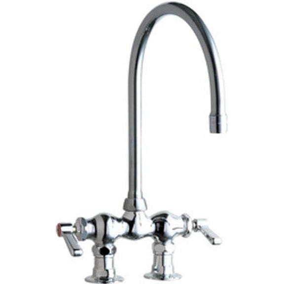 Chicago Faucets 895-317GN2FCXKABCP 1.5 CCY Double Handle Wrist Sink Faucet, Chrome