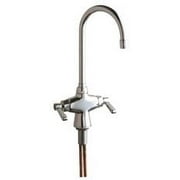 Chicago Faucets Lead-Free Single-Hole Mixing Sink Faucet, 5.25-Inch Gooseneck Spout, Lever Handles, 2.2 Gpm Aerator, Chrome