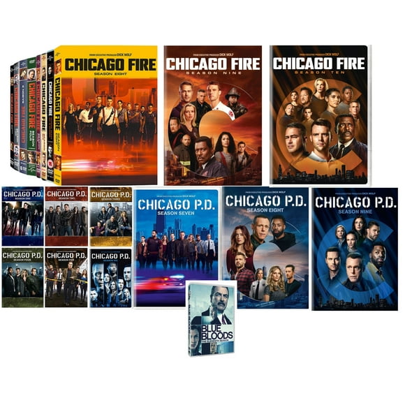 Chicago Fire: The Complete Series Seasons 1-10 and Chicago PD 1-9 DVD + Blue Bloods Season 11 DVD included