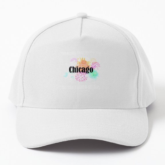 Chicago Fireworks Baseball Cap, July Fourth City Celebration Graphic Design, Classic Hat