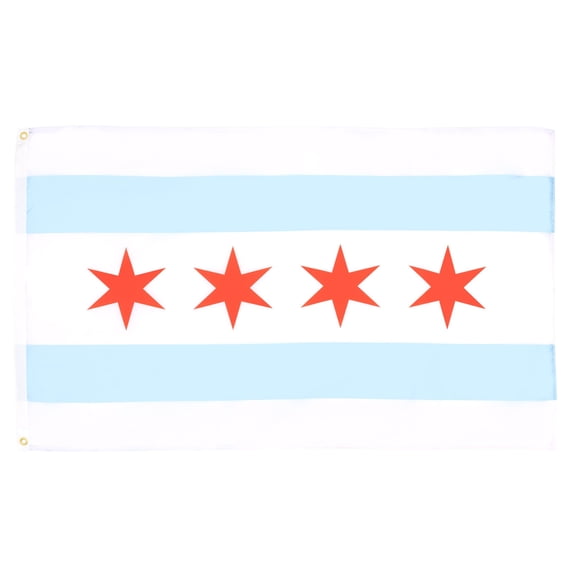AZ FLAG Chicago Flag 2x3 ft Chicago City 100D Polyester 2 Grommets 90x60 cm