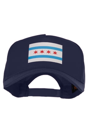 Chicago Flag 5 Panel Cotton Heat Transfer Unstructured Cap - Navy OSFM