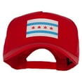 thumbnail image 1 of Chicago Flag 5 Panel Cotton Heat Transfer Unstructured Cap - Red OSFM, 1 of 5
