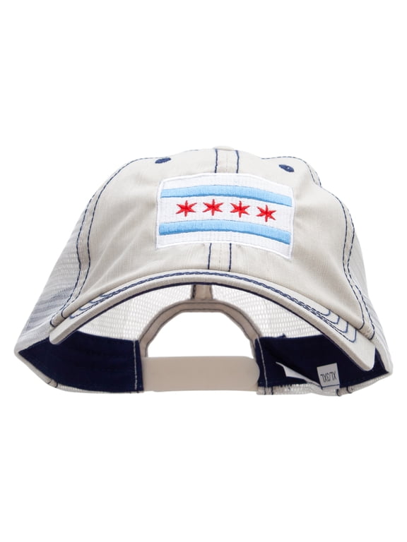 Chicago Flag Big Size Special Cotton Low Profile Trucker Cap - Putty XL-3XL
