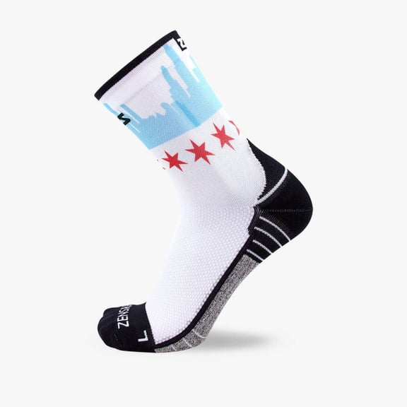 Chicago Flag Skyline Socks (Mini-Crew) S / White