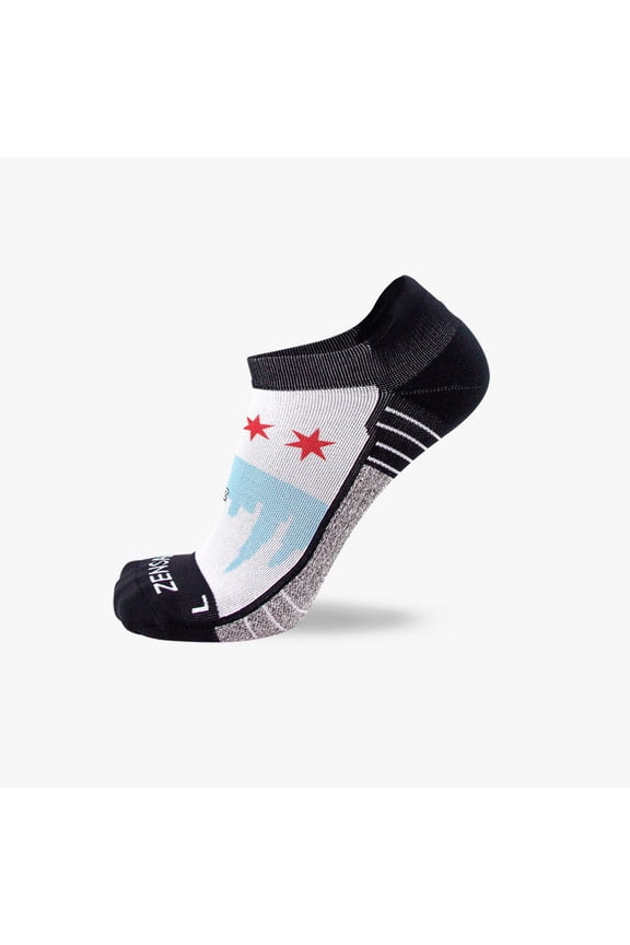Chicago Flag Skyline Socks (No Show) S / White