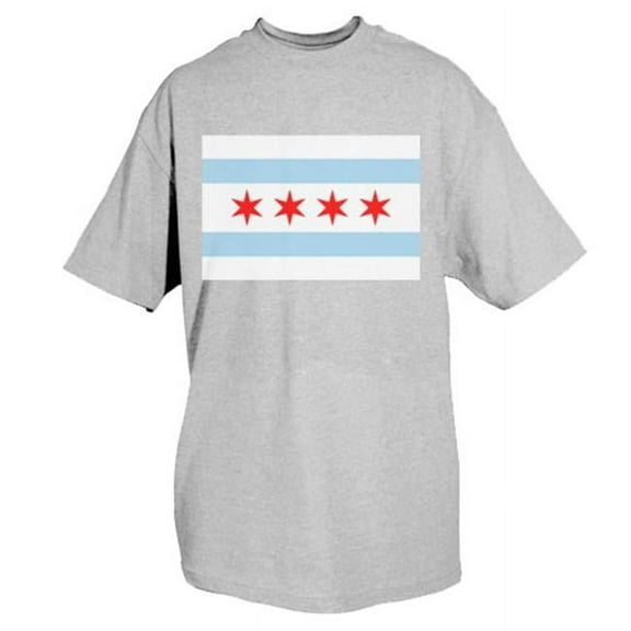Chicago Flag T-Shirt, Grey - 2Xl