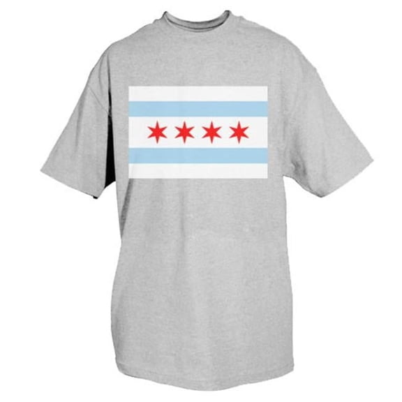Chicago Flag T-Shirt, Grey - 3Xl