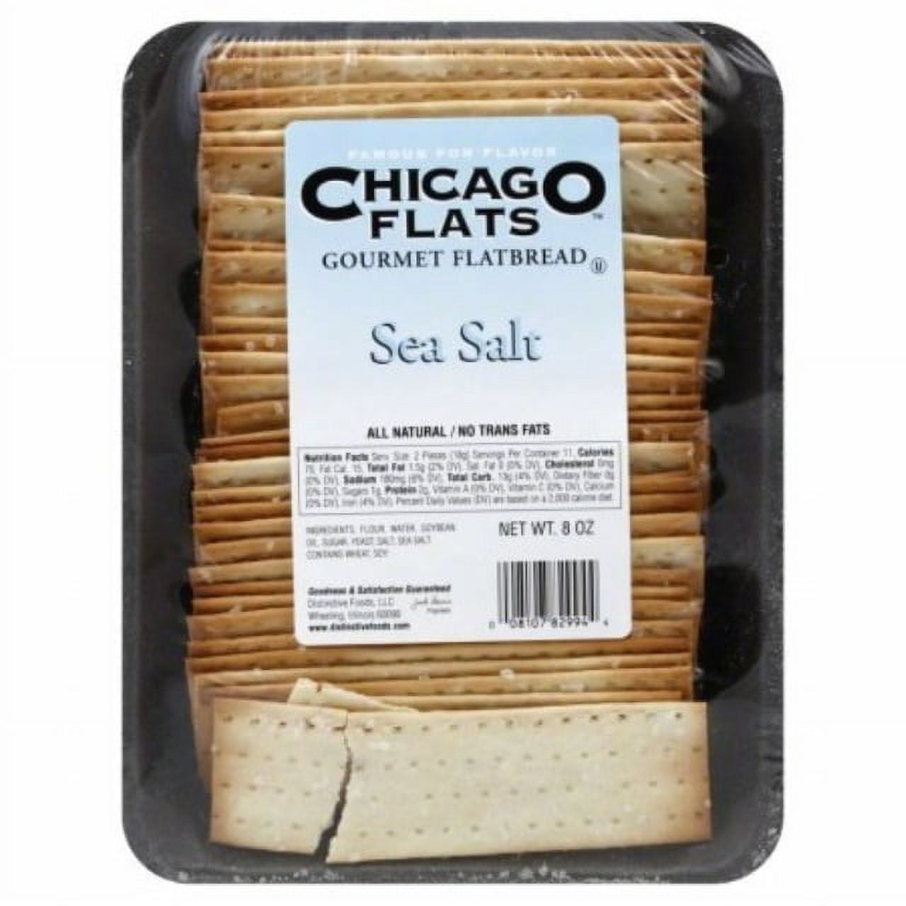 Chicago Flats Sea Salt Flatbread, 8 oz (Pack of 10)