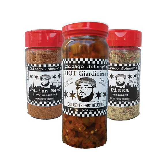 Chicago Food Collection. Best Gift For Chicago Lovers. Giardiniera, Beef Gravy, Pizza Seasoning.