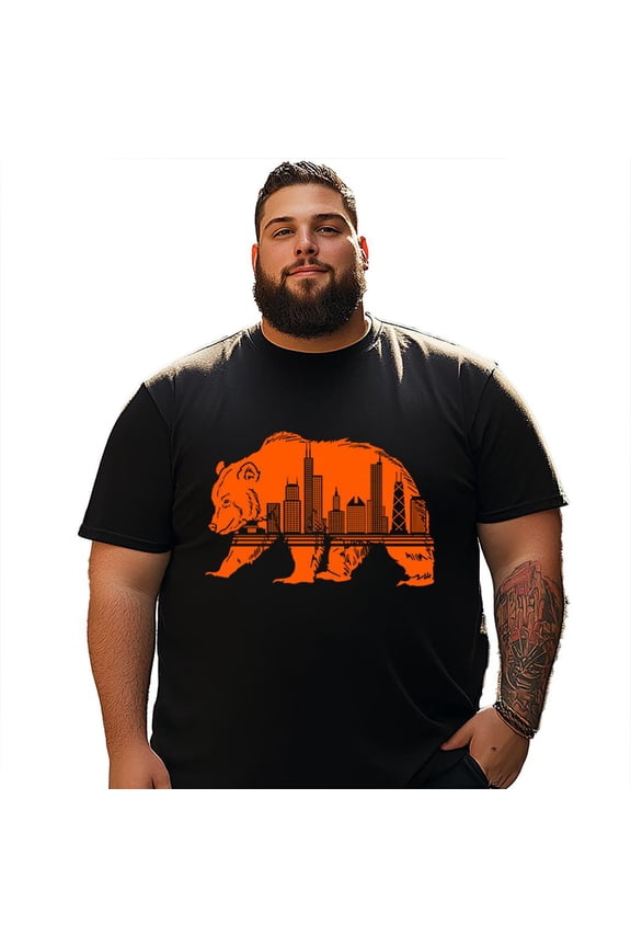 Chicago Football Bear Game Day Shirt Men Big and Tall T Shirts Graphic Tee 2XLT T0 5KPH W04