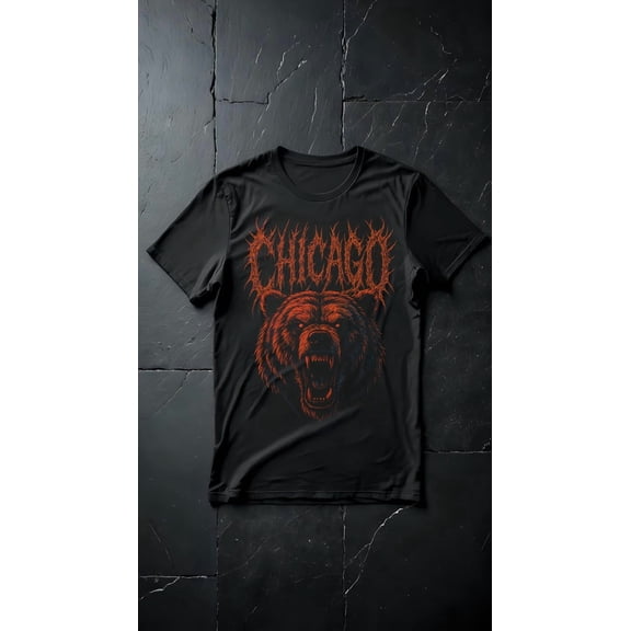 Chicago Football Bear Metal Band Unisex T-Shirt,Chicago Pro Football T-Shirt Gift For Fan