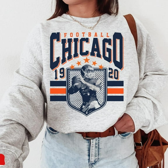 Chicago Football Crewneck Sweatshirt , Bears Sweatshirt, Bears,Ash Color,Size XL