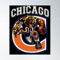 Chicago Football Poster Wall Art, Modern Wall Decor, 8x12 UNFRAMED
