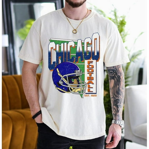 Chicago Football Retro 90s Style Sweatshirt, Game Day Shirt, Chicago Football Shirt, Sunday Football Shirt, Chicago Crewneck Tee
